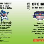 Exterior of a tri-fold brochure for a college bowl game